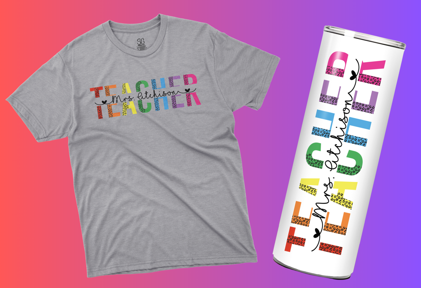 Custom Leopard TEACHER T-Shirt