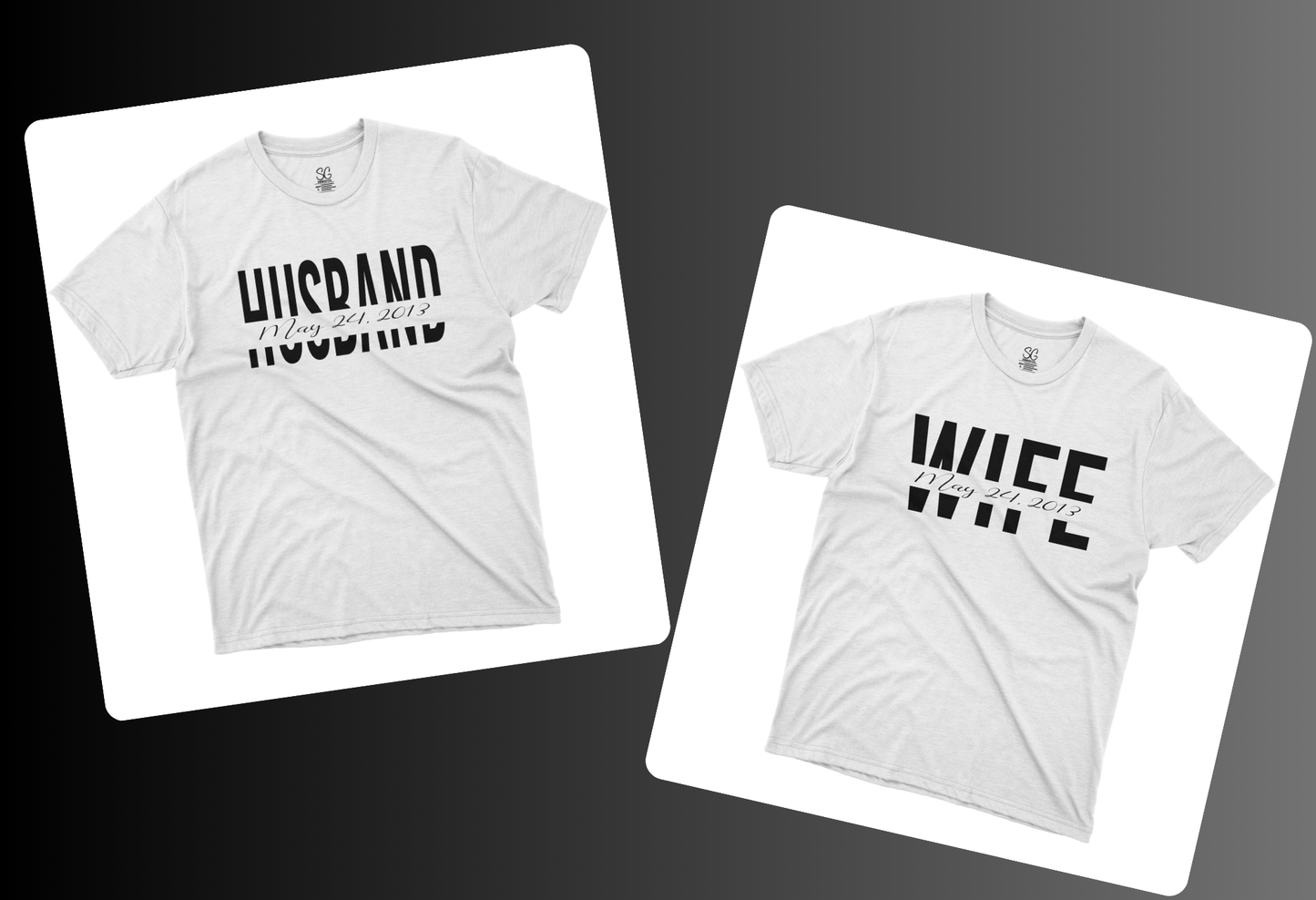 Custom Husband & Wife Anniversary T-Shirt Set