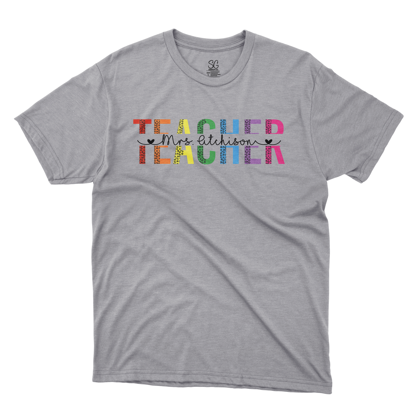 Custom Leopard TEACHER T-Shirt