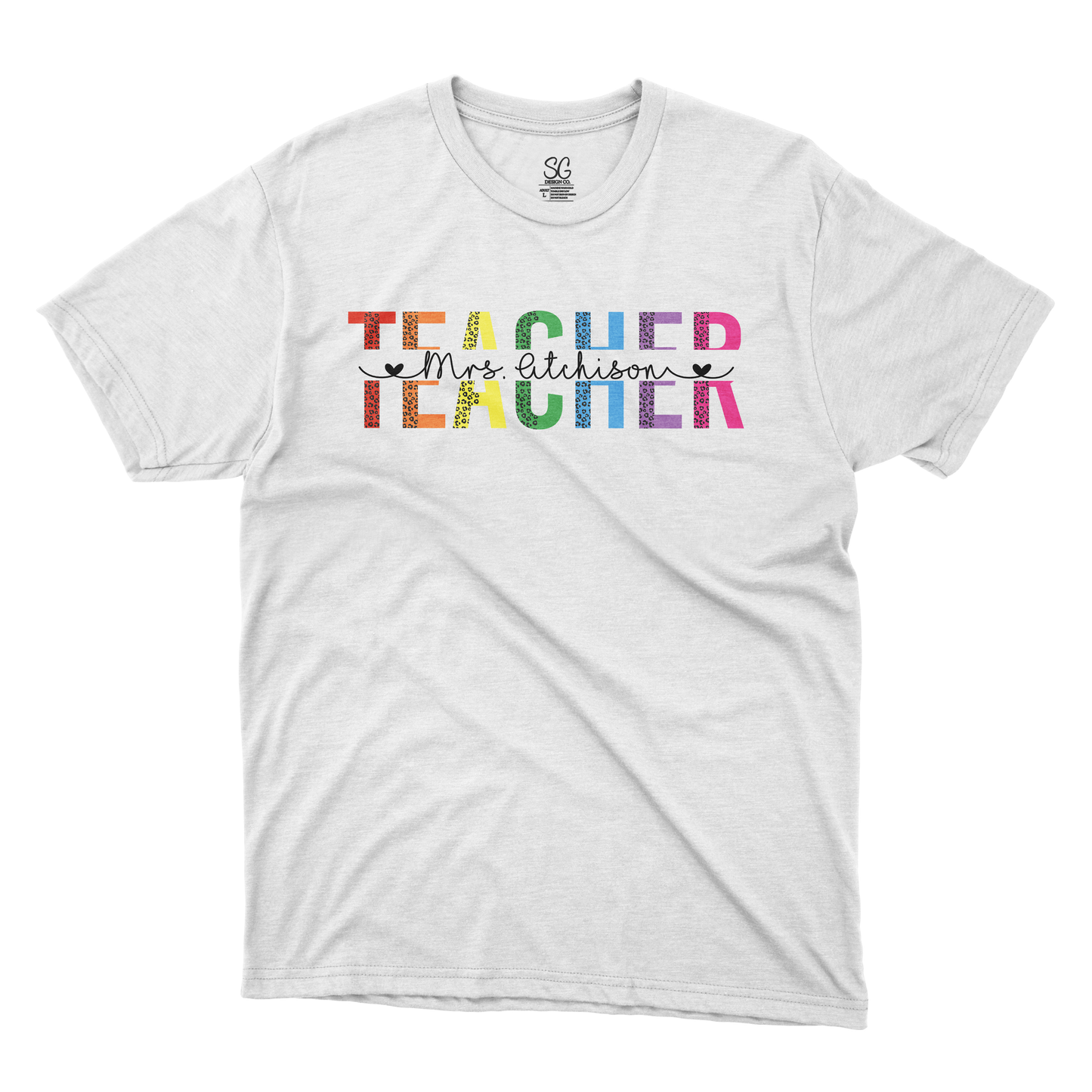 Custom Leopard TEACHER T-Shirt