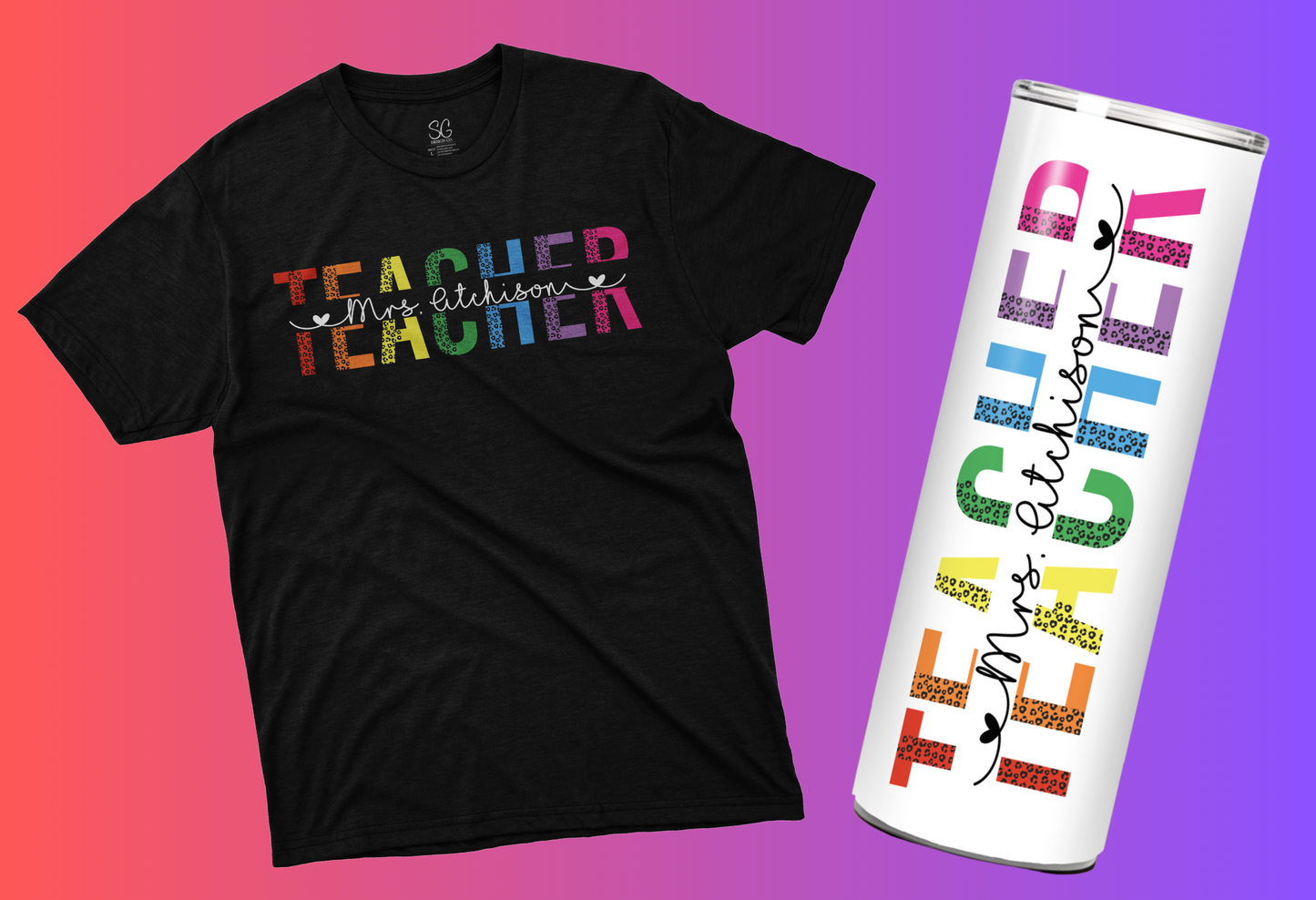 Custom Leopard TEACHER T-Shirt