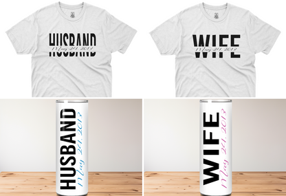 Custom Husband & Wife Anniversary T-Shirt Set