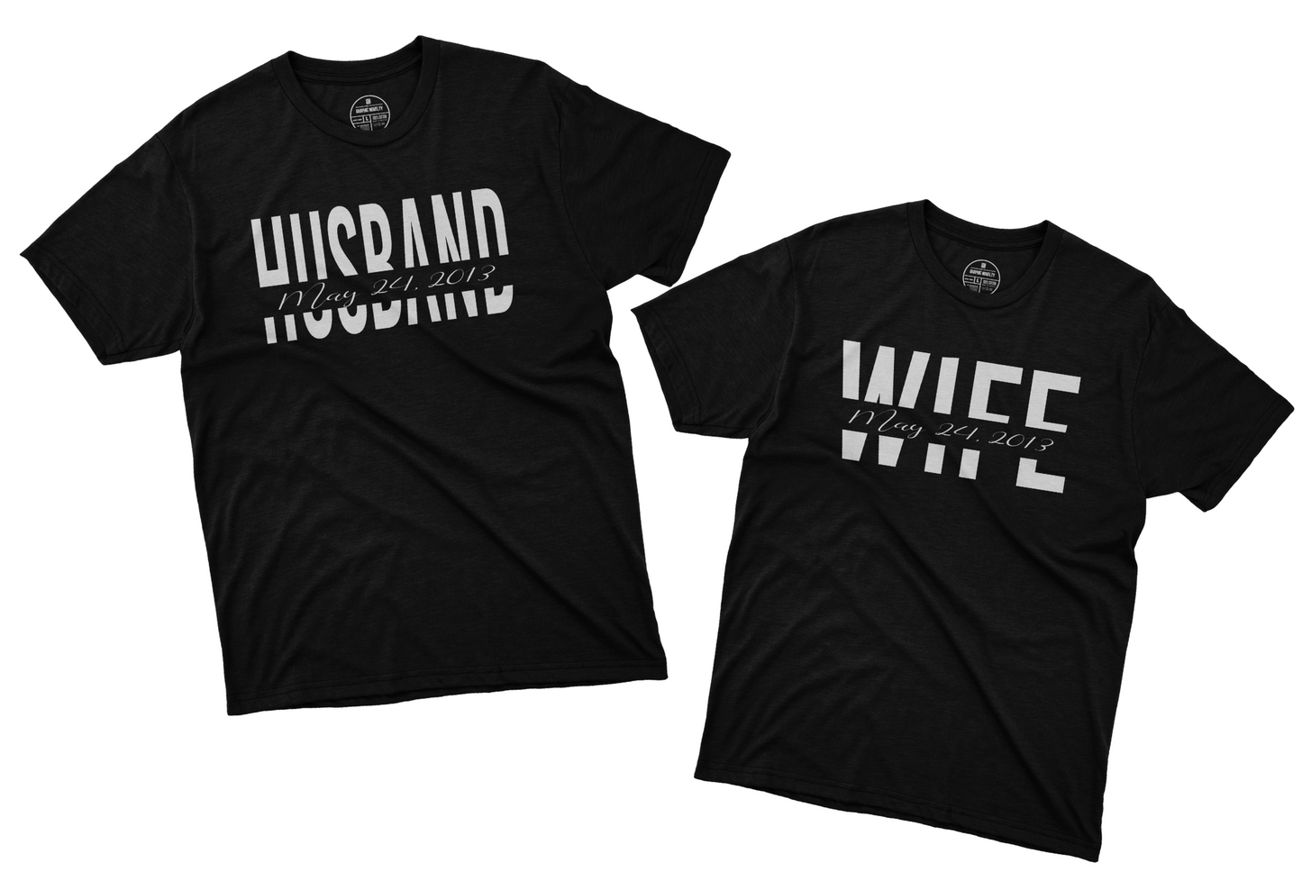 Custom Husband & Wife Anniversary T-Shirt Set