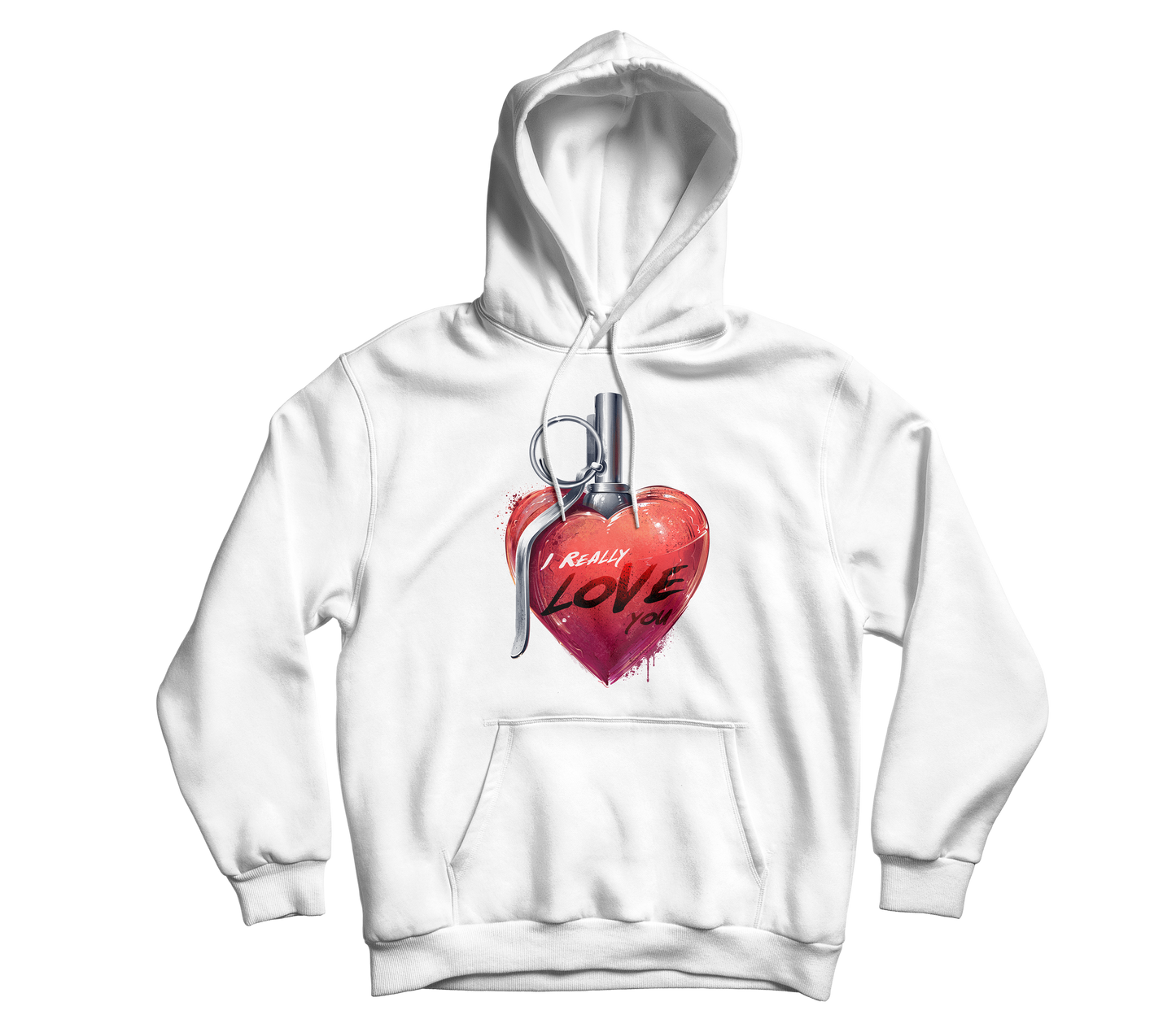 "I Really Love You" Heart Grenade Hoodie