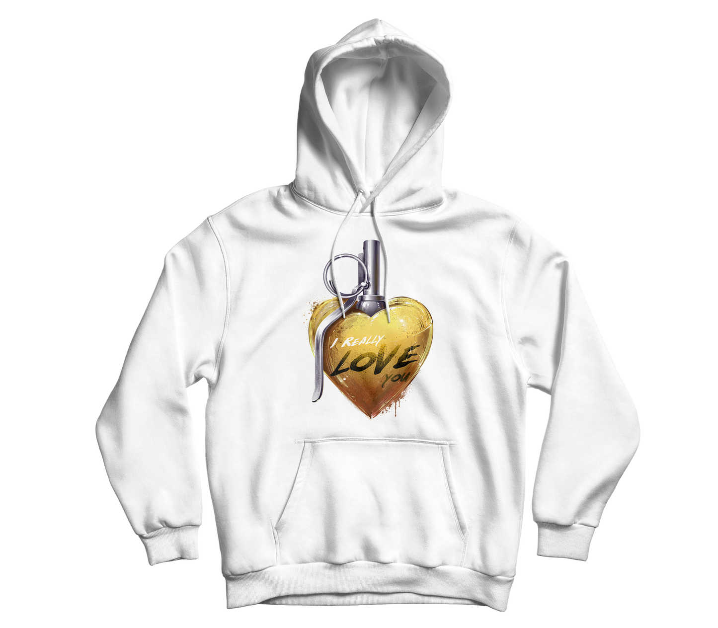 "I Really Love You" Heart Grenade Hoodie