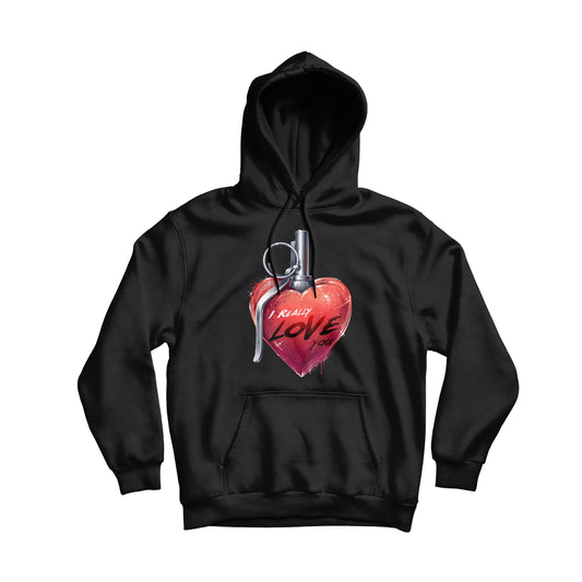 "I Really Love You" Heart Grenade Hoodie