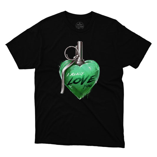 I Really Love You Heart Grenade T-Shirt