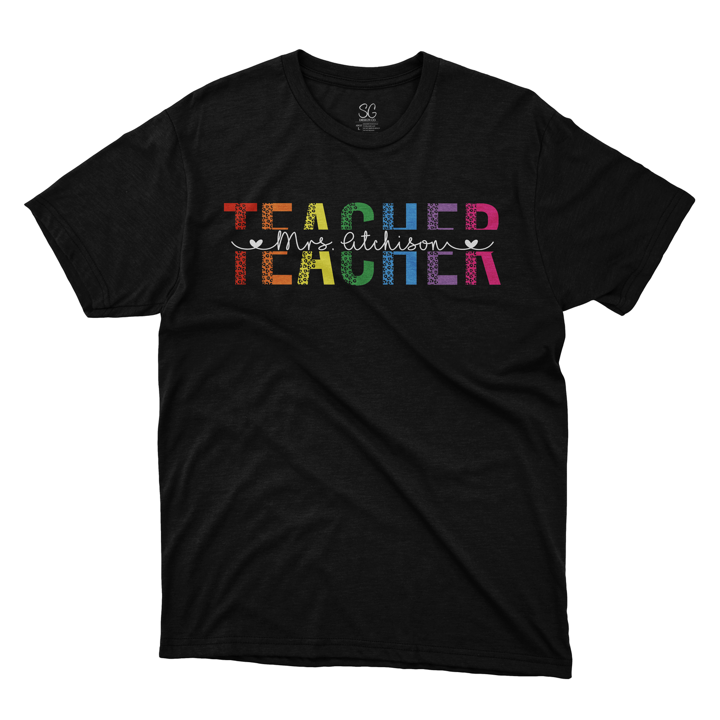 Custom Leopard TEACHER T-Shirt
